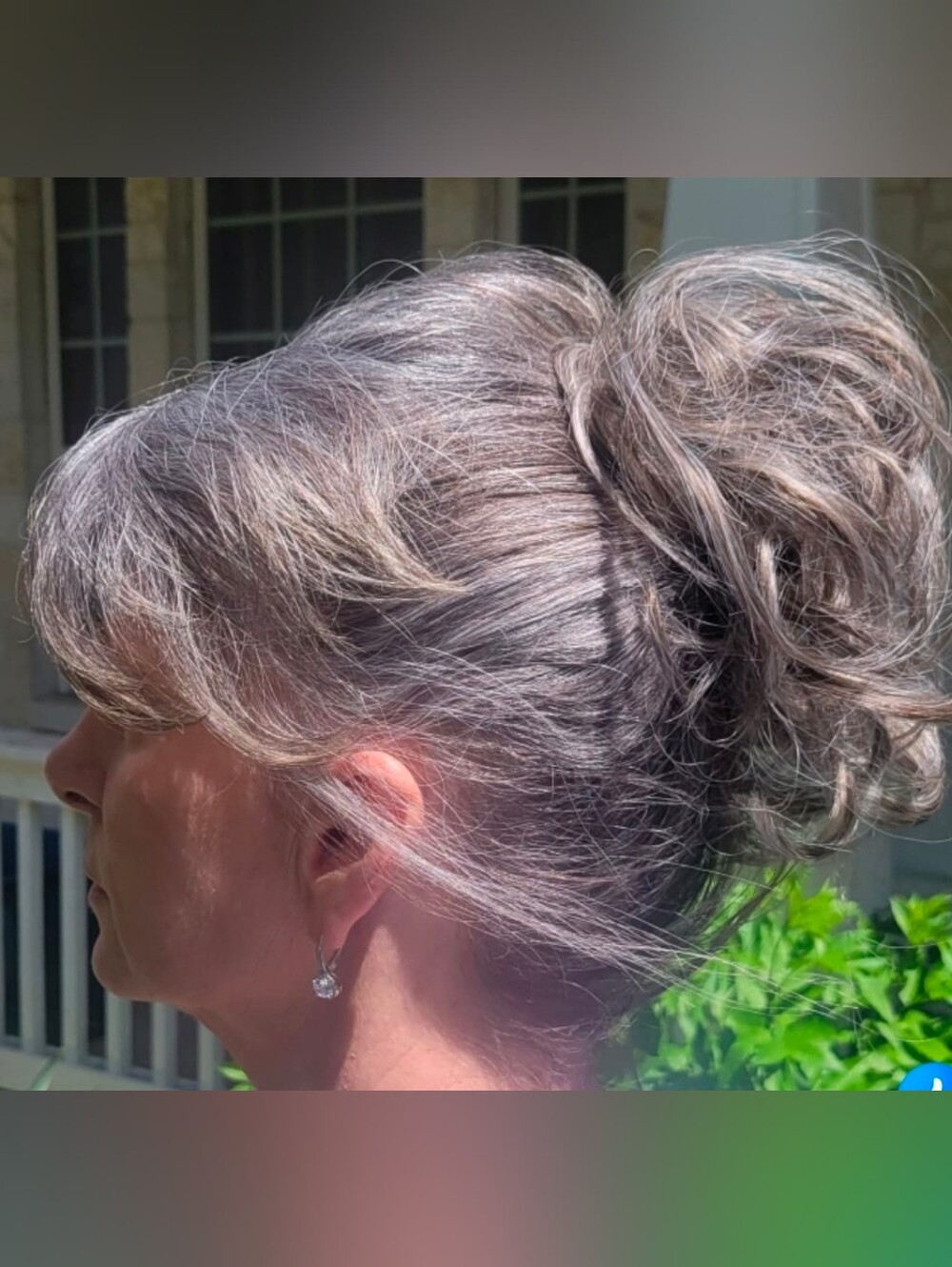 2 Pack Messy Bun Hair Pieces Ash Grey Highlighted Curly Hair Extensions No Clip.